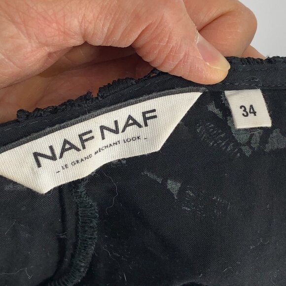 Naf Naf Black Floral Lace High Rise Short  Shorts size ~26/S - Picture 9 of 12